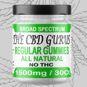 1500mg 30 Ct GUMMIES Regular 50mg Broad Spectrum CBD Per Gummie (No THC)