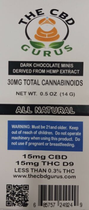 Delta 9 15mg THC Chocolates Half Ounce Chocolates