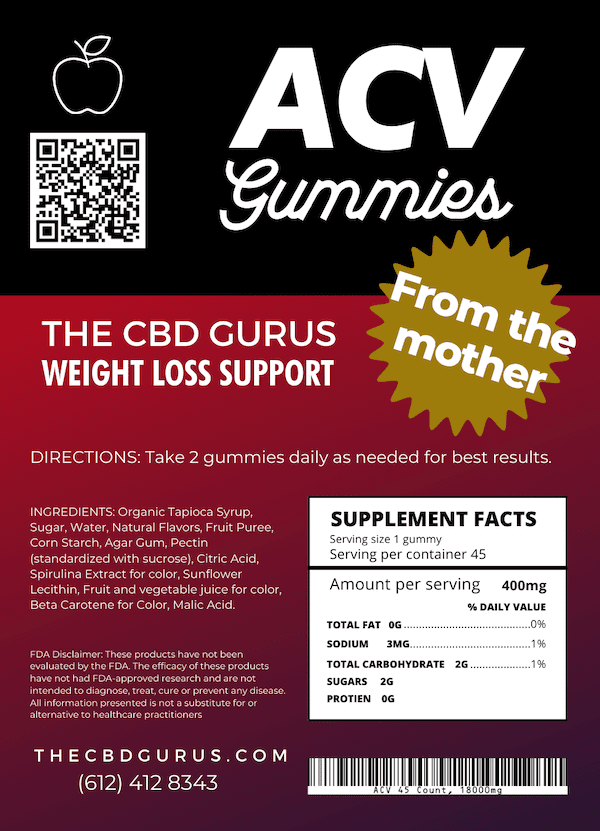 Apple Cider Gummies Weight Loss Support (45) 400mg Gummies j